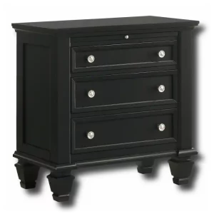 bedroom set coaster sandy beach black 201322 nightstand with white bg