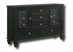 bedroom set coaster sandy beach black 201323 dresser with white bg