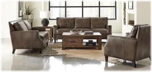 coaster living room leaton sofa loveseat and chair view