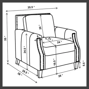 coaster living room leaton measurements of chair