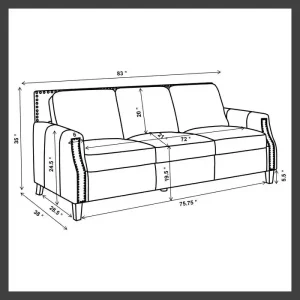 coaster living room leaton measurements of sofa