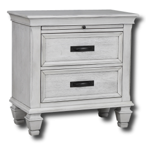 Franco 2-drawer Nightstand Distressed White
