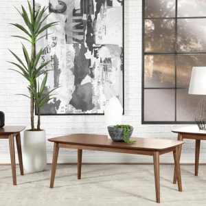Mid-Century Modern Style 3-Piece Coffee & End Table Set - Walnut