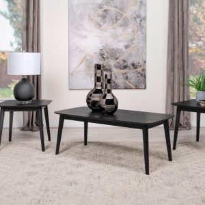 Mid-Century Modern Style 3-Piece Coffee & End Table Set - Black