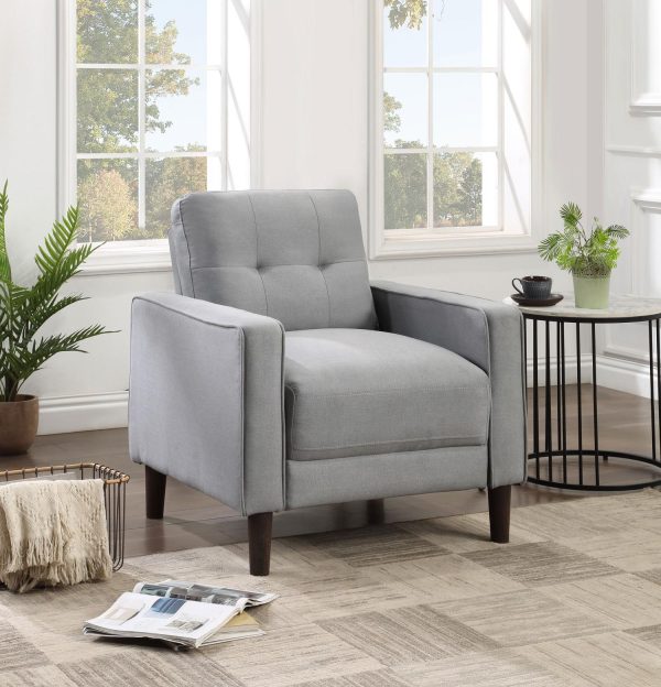 Bowen Upholstered Track Arm Tufted Chair Grey